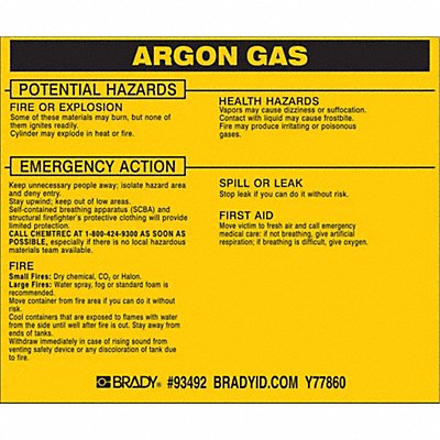 Chemical Label 3-3/4inHx4-1/2inW PK25 MPN:93492