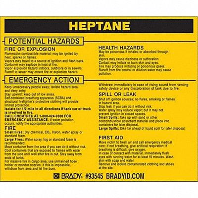 Chemical Label 3-3/4inHx4-1/2inW PK25 MPN:93545