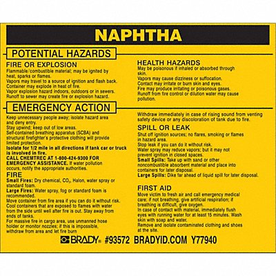 Chemical Label 3-3/4inHx4-1/2inW PK25 MPN:93572