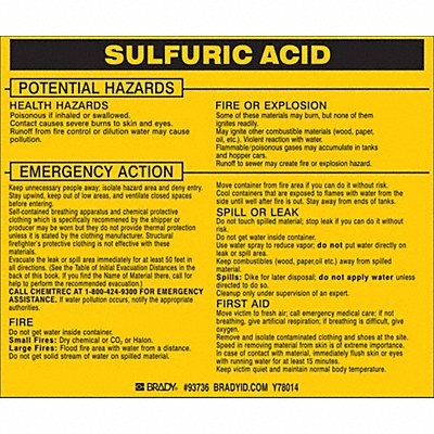 Chemical Label 3-3/4inHx4-1/2inW PK25 MPN:93736