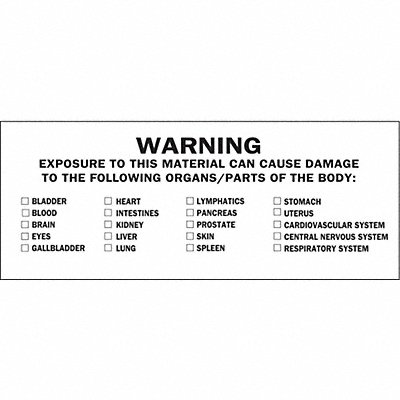 Label Vinyl 1-1/2inHx4inW 50 Labels PK50 MPN:93800