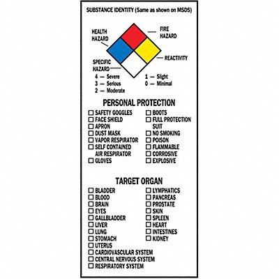 NFPA Label 8 In.H Paper 3 In.W PK500 MPN:99197