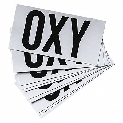 NFPA Sign OXY 2 in H Black PK10 MPN:58667