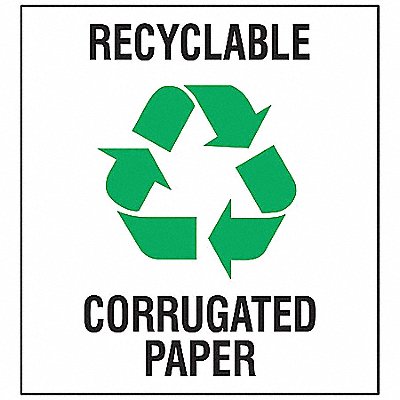 Recycle Label 10 in x 10 in Vinyl PK5 MPN:18409LFLS