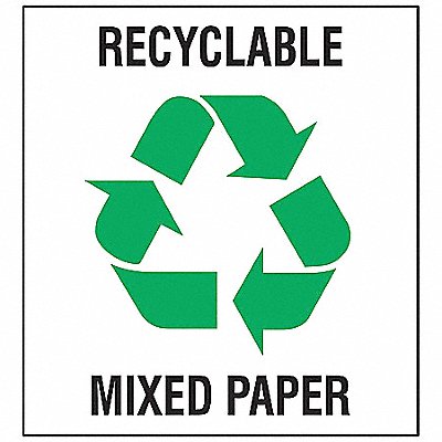 Recycle Label 5 in x 5 in Vinyl PK5 MPN:18410FLS