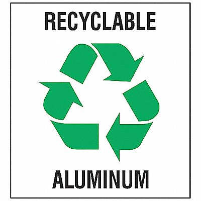 Recycle Label 5 in x 5 in Vinyl PK5 MPN:20634FLS