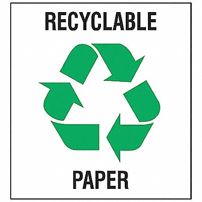 Recycle Label 5 in x 5 in Vinyl PK5 MPN:20636FLS