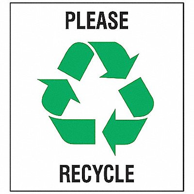 Recycle Label 5 in x 5 in Vinyl PK5 MPN:20642FLS