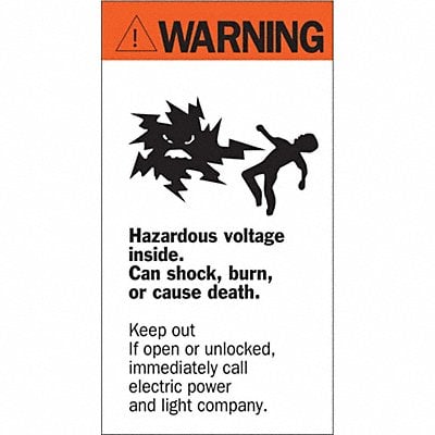 Hazardous Voltage Label 8 in x 4 1/2 in MPN:46346