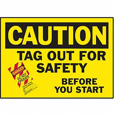 Caution Label 3 1/2inx5 in Polyester PK5 MPN:86251