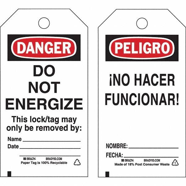 Energy Isolation Tag: Polyester, 