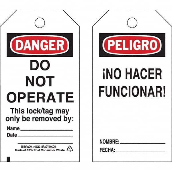 Do Not Operate Tag: Paper, 