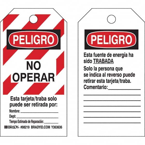 Do Not Operate Tag: Polyester, 
