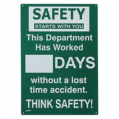 Safety Sign 20 in x 14 in Green MPN:SM793E