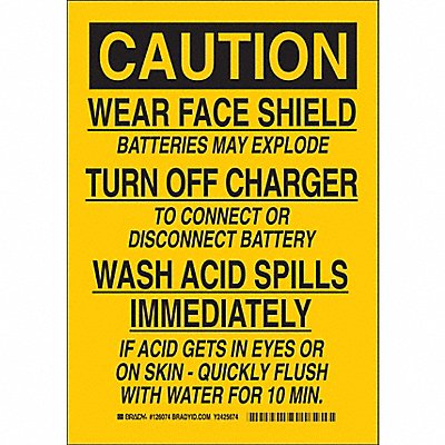 Sign Caution 14X10 Black/Yellow MPN:126077