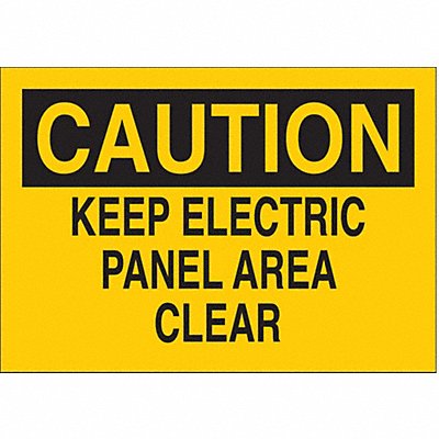 Caution Sign 7X10 BK/YEL ENG Text MPN:43089