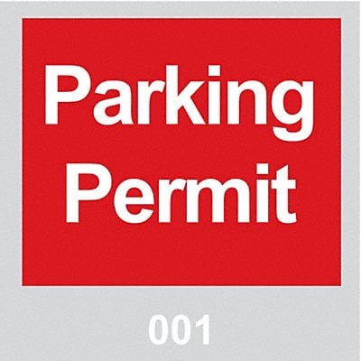 Parking Permits Windshield Red PK100 MPN:95200