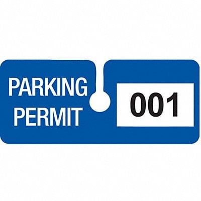 Parking Permits Rearview Wht/Blue PK100 MPN:95205