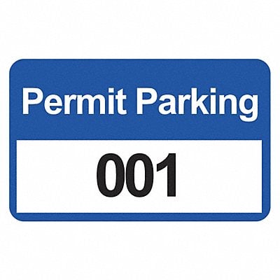 Parking Permits Bumper Wht/Blue PK100 MPN:95207