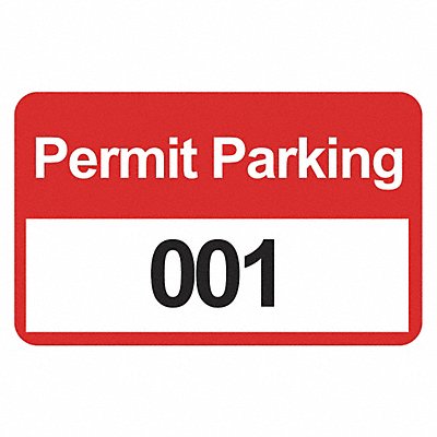 Parking Permits Bumper Wht/Red PK100 MPN:95208