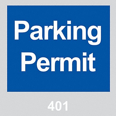 Parking Permits Windshield Blue PK100 MPN:96233