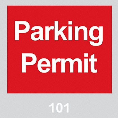 Parking Permits Windshield Red PK100 MPN:96234