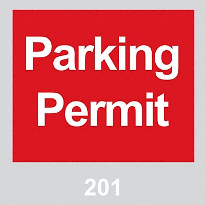 Parking Permits Windshield Red PK100 MPN:96235