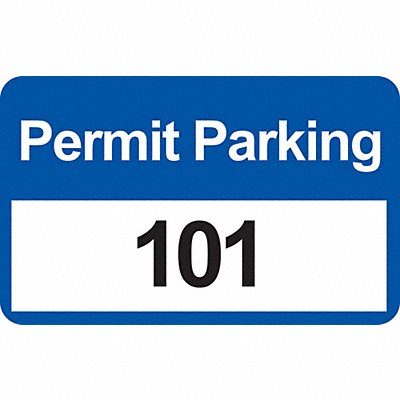 Parking Permits Bumper Wht/Blue PK100 MPN:96246