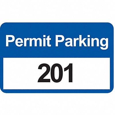 Parking Permits Bumper Wht/Blue PK100 MPN:96247