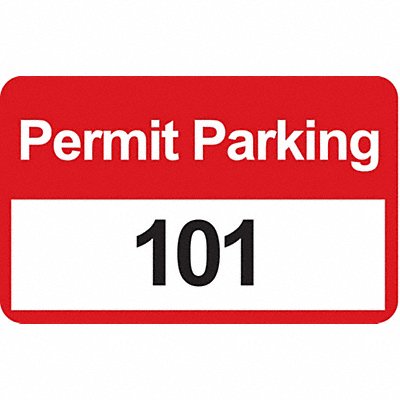 Parking Permits Bumper Wht/Red PK100 MPN:96250