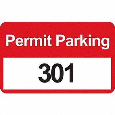 Parking Permits Bumper Wht/Red PK100 MPN:96252