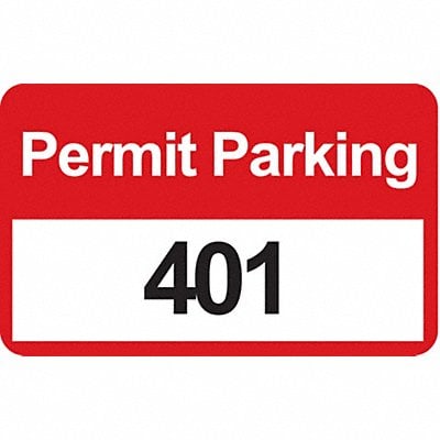 Parking Permits Bumper Wht/Red PK100 MPN:96253