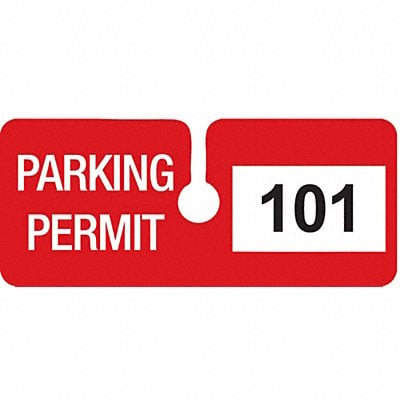 Parking Permits Rearview Wht/Red PK100 MPN:96289