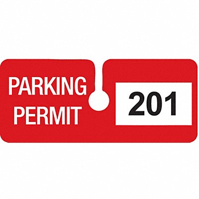 Parking Permits Rearview Wht/Red PK100 MPN:96290