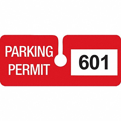 Parking Permits Rearview Wht/Red PK100 MPN:96294