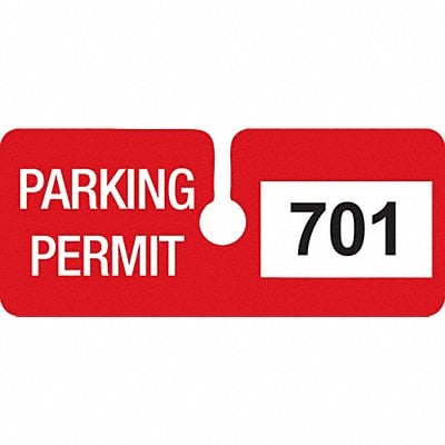 Parking Permits Rearview Wht/Red PK100 MPN:96295