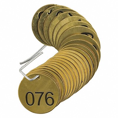 Numbered Tag Brass 1 1/2in W PK25 MPN:23203