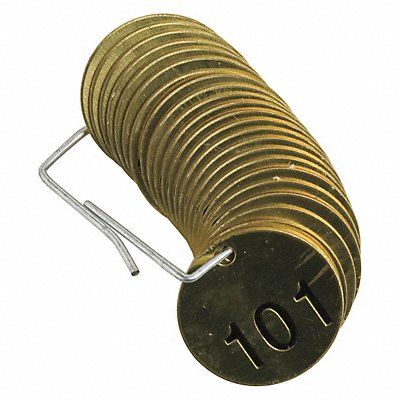 Numbered Tag Set Brass 1 1/2in W PK25 MPN:23204