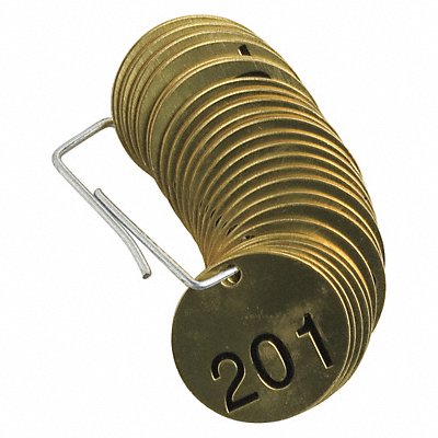 Numbered Tag Set Brass 1 1/2in W PK25 MPN:23208