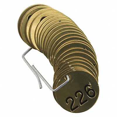 Numbered Tag Set Brass 1 1/2in W PK25 MPN:23209