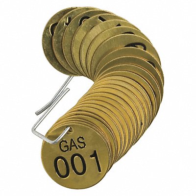 Numbered Tag Set Brass 1 1/2in W PK25 MPN:23264
