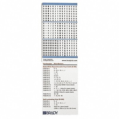 Wire Marker Book Preprintd Self-Adhesiv MPN:PWM-PK-2