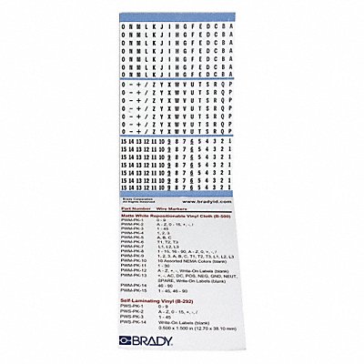 Wire Marker Book Preprintd Self-Adhesiv MPN:PWM-PK-8