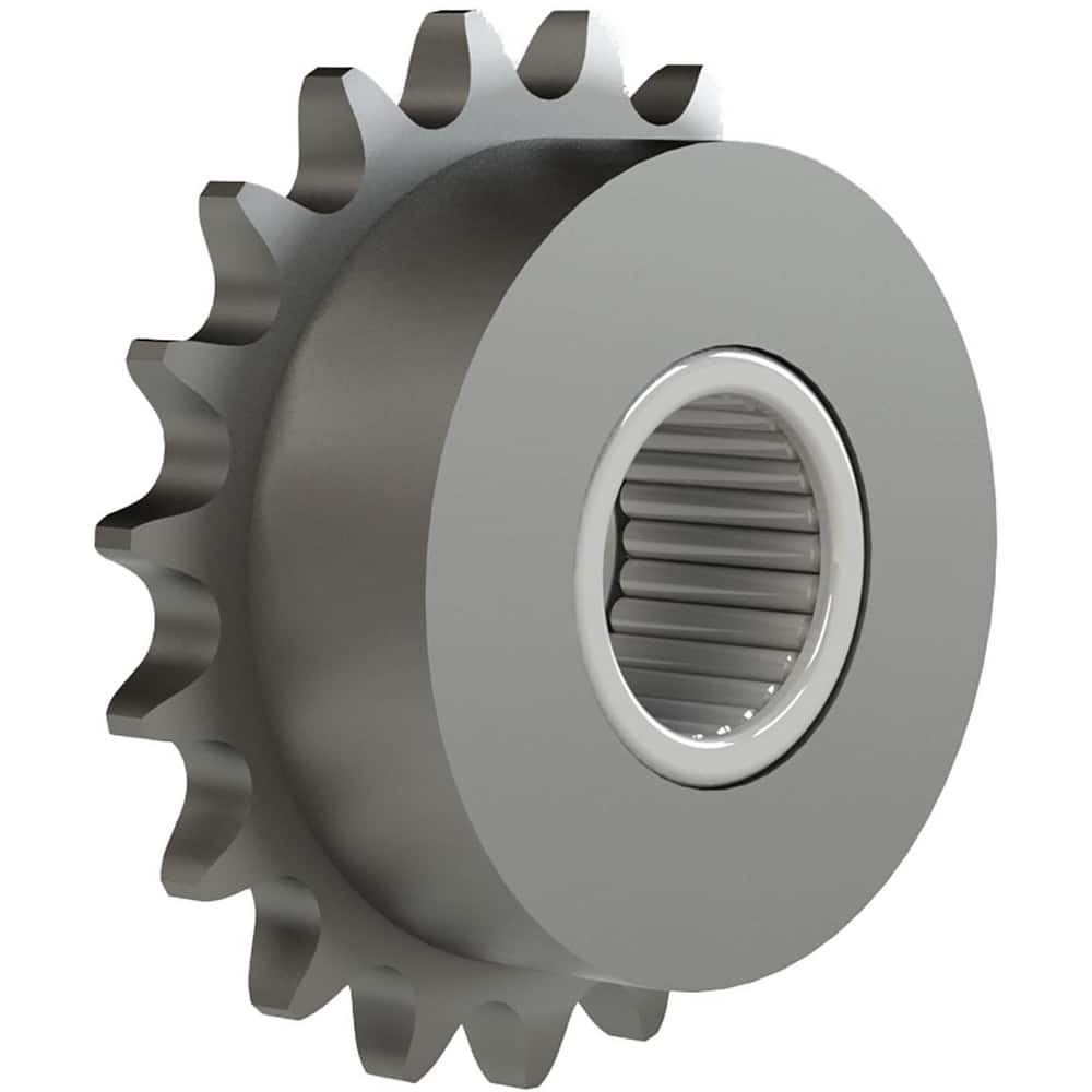 Chain Idler Sprockets, Bore Diameter: 0.5000, Hub Diameter: 1.2500, Pitch: 0.375 in, Compatible Shaft Diameter: 0.5 in, Number Of Strands: 1 MPN:35B13F