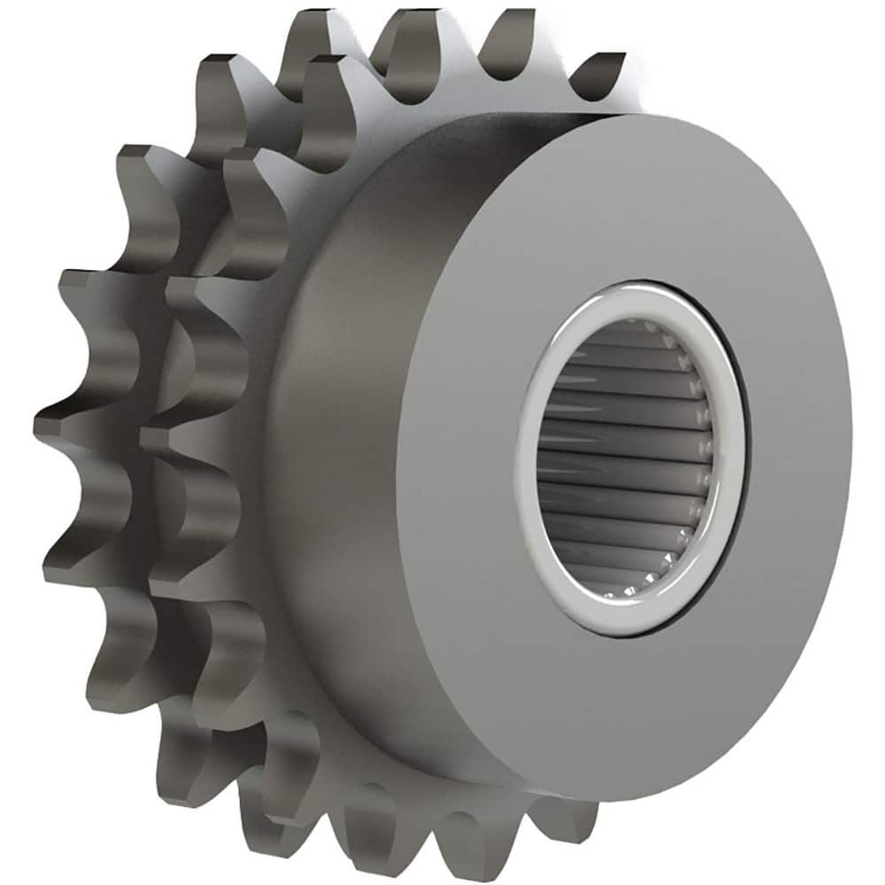 Chain Idler Sprockets, Bore Diameter: 1.0000, Hub Diameter: 2.6875, Pitch: 0.625 in, Compatible Shaft Diameter: 1 in, Number Of Strands: 2 MPN:D50B17F