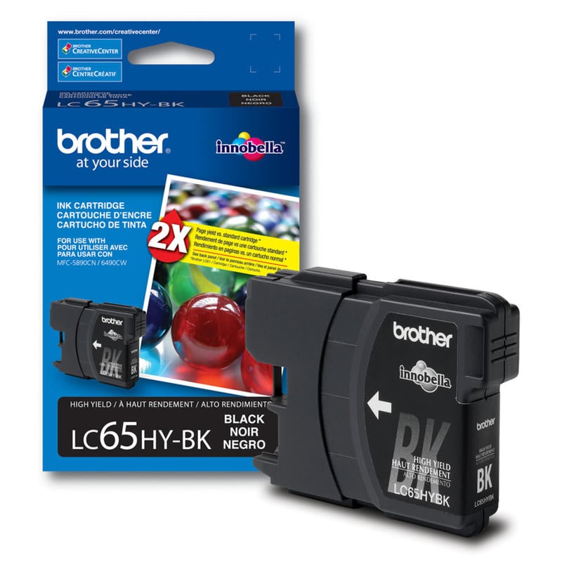 Brother LC65 Black High-Yield Ink Cartridge, LC65HY-BK (Min Order Qty 2) MPN:BRTLC65HYBK