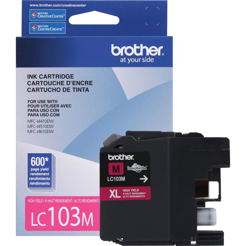 Brother LC103 Magenta High-Yield Ink Cartridge, LC103M (Min Order Qty 5) MPN:LC103M