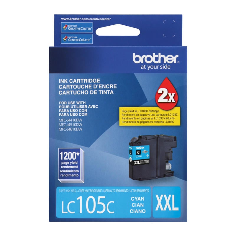 Brother LC105 Cyan High-Yield Ink Cartridge, LC105C (Min Order Qty 3) MPN:LC105C