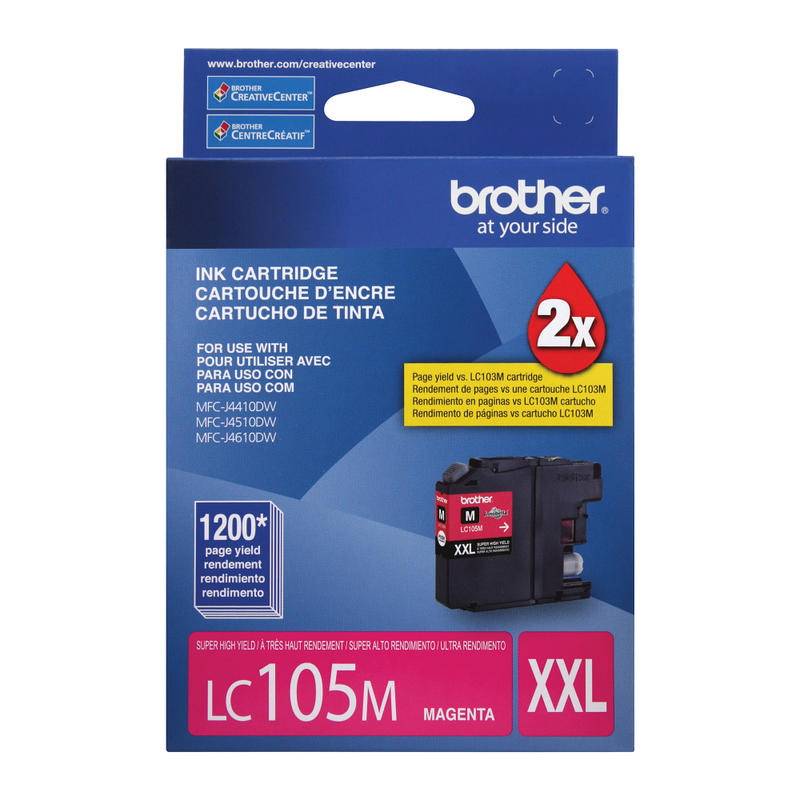 Brother LC105 Magenta High-Yield Ink Cartridge, LC105M (Min Order Qty 3) MPN:LC105M