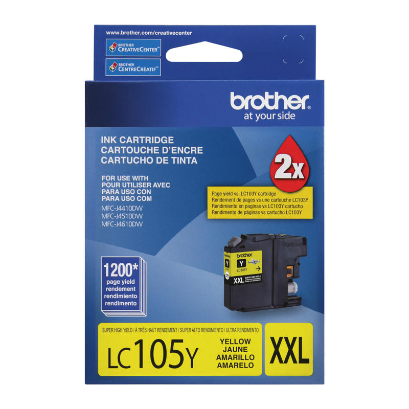 Brother LC105 Yellow High-Yield Ink Cartridge, LC105Y (Min Order Qty 3) MPN:LC105Y